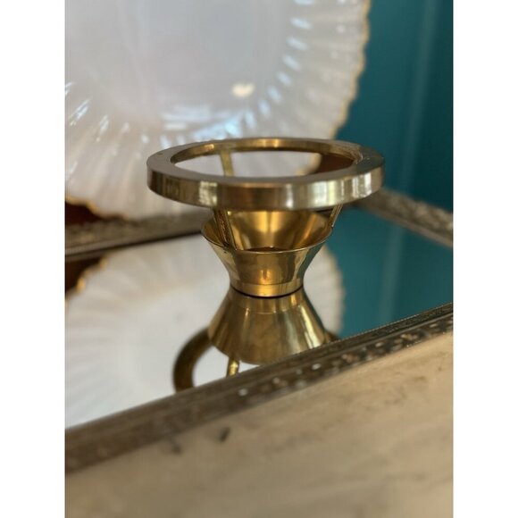 Vintage Solid Brass Circular Tea Light Candle Light Holder 1995 Ambrosia - Picture 3 of 8